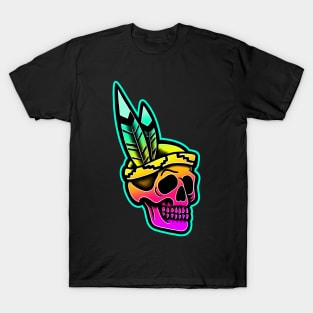 colorful native skull T-Shirt